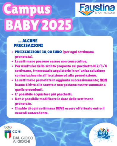 CAMPUS BABY 10 PRECISAZIONI
